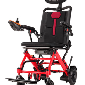 Adjustable Headrest & Lightweight Portable Travel Motorized Electric Wheelchair