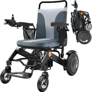 30 Miles 500W All Terrain Power Lightweight Aluminum Portable Foldable Motorized Wheelchair