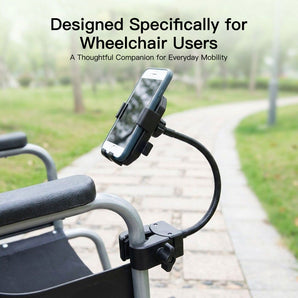 Wheelchair Phone Holder with Flexible Gooseneck