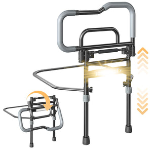 Foldable Bed Assist Rails with Sensor Light & Storage Pocket