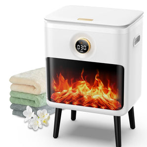 23L Large Luxury Towel Warmers for Bathroom with 3D Flame Screen