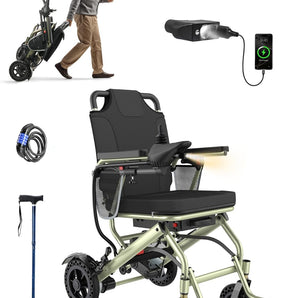 33 lbs portable foldable all-terrain electric wheelchair with 15 mile range