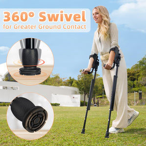 3-Angle Adjustable Forearm Crutches for Adults